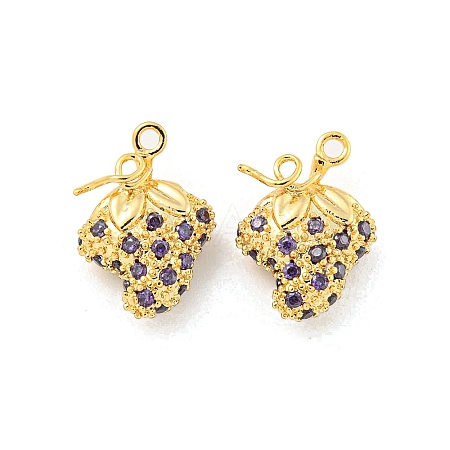 Brass Micro Pave Cubic Zirconia Pendants KK-K369-02G-01-1