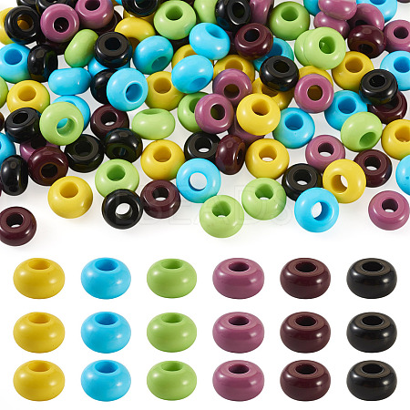 120Pcs 6 Colors Opaque Acrylic European Beads SACR-TA0001-24-1