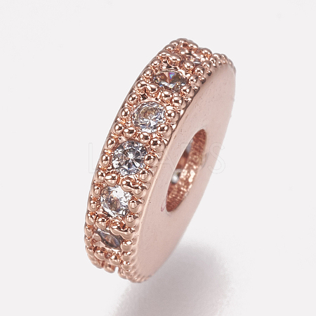 Brass Micro Pave Cubic Zirconia Bead Spacers LS-ZIRC-K074-11A-01RG-1