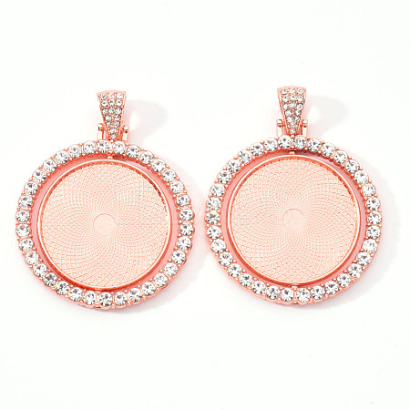 Alloy Pendant Cabochon Settings X-PALLOY-S107-005RG-RS-1