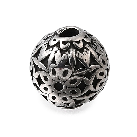 Engraved 304 Stainless Steel Beads STAS-H263-17AS-06-1
