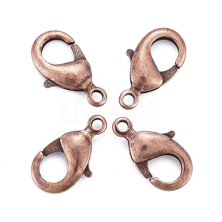 Red Copper Brass Lobster Claw Clasps X-KK-903-R-NF-1
