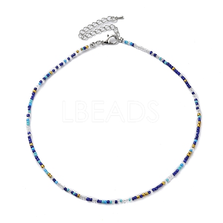 Glass Beaded Necklace NJEW-Z029-05D-1