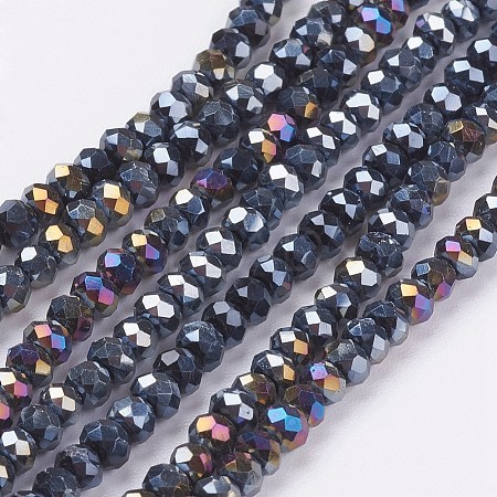 Electroplate Glass Beads Strands LS-EGLA-R048-2mm-02-1