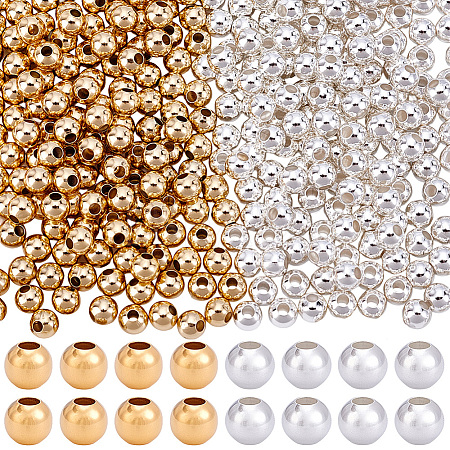 400Pcs 2 Colors Brass Spacer Beads KK-BBC0023-58B-1