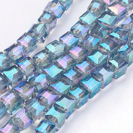 Electroplate Glass Bead Strands EGLA-R064-6mm-09-1