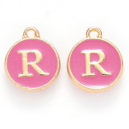 Golden Plated Alloy Enamel Charms X-ENAM-S118-08R-1