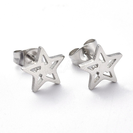 Tarnish Resistant 304 Stainless Steel Stud Earrings EJEW-H368-33P-1