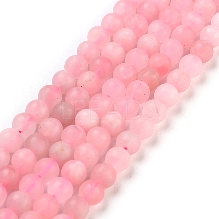 Frosted Natural Rose Quartz Bead Strands X-G-J120-30-6mm-1