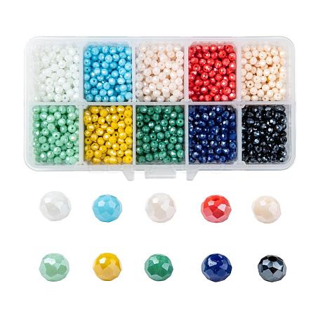 Electroplate Glass Beads Strands EGLA-JP0002-01F-4mm-1