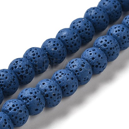 Natural Lava Rock Dyed Beads Strands G-Z036-B01-16-1