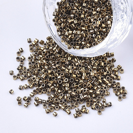Electroplate Cylinder Seed Beads SEED-Q036-02A-B04-1