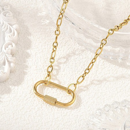 304 Stainless Steel Mother-Son Chain/Figaro Chain Necklaces for Women NJEW-JN06451-1