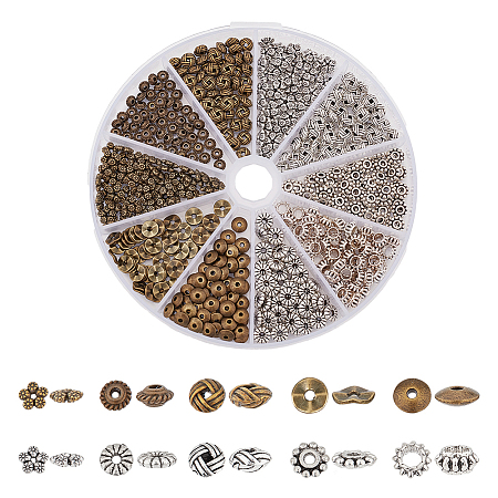  500Pcs 10 Style Tibetan Style Alloy Beads FIND-NB0003-75-1