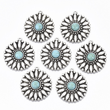 Tibetan Style Alloy Pendants PALLOY-R113-007-RS-1