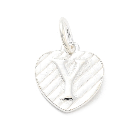 925 Sterling Silver Heart with Capital Letter Charms STER-S009-13Y-S-1