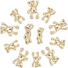 12Pcs 2 Style Brass Micro Pave Black Cubic Zirconia Pendants ZIRC-AR0001-04-1