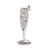 Brass Micro Pave Clear Cubic Zirconia Pendants KK-M222-08P-1