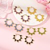 Glass Beaded Hoop Earrings EJEW-MZ00750-1