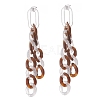 Acrylic Curb Chain Tassel Dangle Stud Earrings for Women EJEW-JE04767-5
