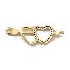 Eco-Friendly Rack Plating Brass Micro Pave Cubic Zirconia Connector Charms KK-F853-24G-2