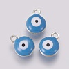 Double-sided Platinum Plated Alloy Enamel Charms ENAM-WH0046-B05-2