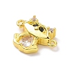 Real 18K Gold Plated Brass Pave Clear Cubic Zirconia Connector Charms KK-L209-059G-01-2