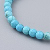 Synthetic Turquoise Beads Stretch Bracelets X-BJEW-JB04676-04-3