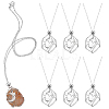 6Pcs Crystal Cage Holder Necklace NJEW-AB00035-1
