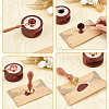 Brass Wax Seal Stamps with Rosewood Handle AJEW-WH0412-0142-3