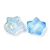 Transparent Spray Painted Frosted Glass Beads GLAA-NH0003-01H-2