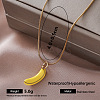 Vintage 304 Stainless Steel Enamel Banana Pendant Necklaces for Women SI8197-6-1