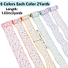 12 Yards 6 Colors Printed Polyester Gauze Ribbon OCOR-WR0001-82-2