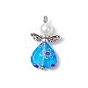 Handmade Millefiori Lampwork Beads and ABS Plastic Imitation Pearl Round Beads and Tibetan Style Alloy Fairy Wing Beads and 304 Stainless Steel Ball Head Pins Pendants PALLOY-JF03740-02-3