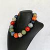 Bohemian Resin Round Beaded Necklaces with Brass Clasps for Women WGBFE99-01-3