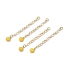 Ion Plating(IP) 316 Surgical Stainless Steel Curb Chain Extender with Natural  Dyed Jade Round Charm STAS-A097-01G-12-1