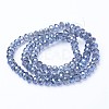 Electroplate Transparent Glass Beads Strands EGLA-A034-T6mm-Y04-2