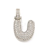 Brass Micro Pave Clear Cubic Zirconia Pendants KK-B099-01P-U-1