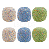 6 Skeins 3 Colors Polyester Yarn DIY-OC0015-03-1