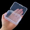 6Pcs Transparent Plastic Box with Hinged Lid CON-YW0001-59-4