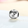 Round 925 Sterling Silver Cubic Zirconia European Beads STER-BB15825-4