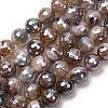 Electroplated Natural Agate Beads Strands G-B191-A07-10mm-12-2
