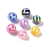 10Pcs UV Plating Colours Acrylic Beads OACR-S146-01O-2