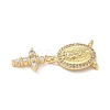 Brass Micro Pave Cubic Zirconia Pendants KK-P334-20G-2