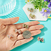 6Pcs 6 Colors Brass Rhinestone Beads KK-TA0009-14-6