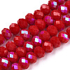 Electroplate Opaque Solid Color Glass Beads Strands X1-EGLA-A034-P4mm-L21-1