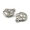 304 Stainless Steel Charms. Paw Print Charm STAS-A190-07P-2