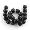Natural Carved Obsidian Stone Bead Strands G-R270-67-2