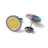 Ion Plating(IP) 304 Stainless Steel Stud Earring Findings STAS-F286-11MC-2