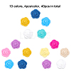 CHGCRAFT 40Pcs 10 Colors Food Grade Eco-Friendly Silicone Beads SIL-CA0001-46-3